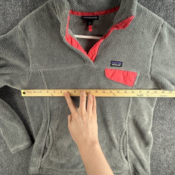 Patagonia Fleece Jacket Girls Youth Size 2XL 16-18 Gray Pink Fuzzy Soft Snap - Picture 5 of 16
